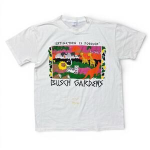 Vintage Extinction Is Forever Busch Garden Tiger Nature T Shirt Single Stitch M